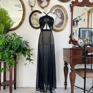 Bluebella Black Sheer Lace Maxi Dress